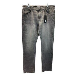 NEW with tags Dl1961 x J Hilburn Gray Denim slim‎ straight smart denim 38/36